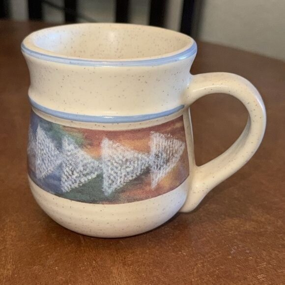 Vintage Horizon Treasure Craft Ceramic Mug With Geometric Design - Picture 2 of 6